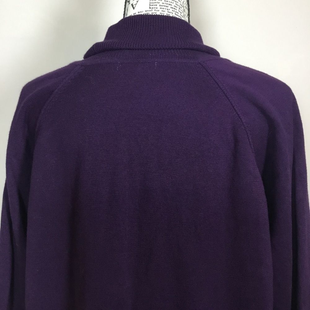 Purple knit sweater roll neck cozy winter cabincore layering lagenlook sz M - Picture 5 of 7